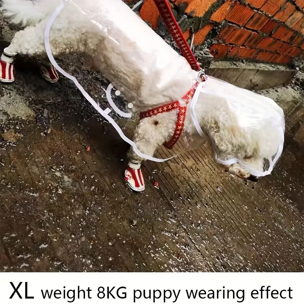 Clear Waterproof Dog Raincoat – Harness-Friendly Rain Jacket for Small & Medium Dogs