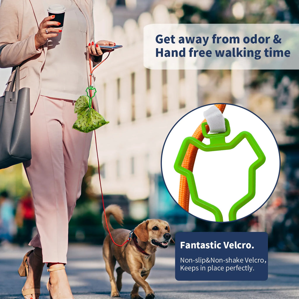 Hands-Free Dog Poop Bag Dispenser – Clip-On Holder for Any Leash