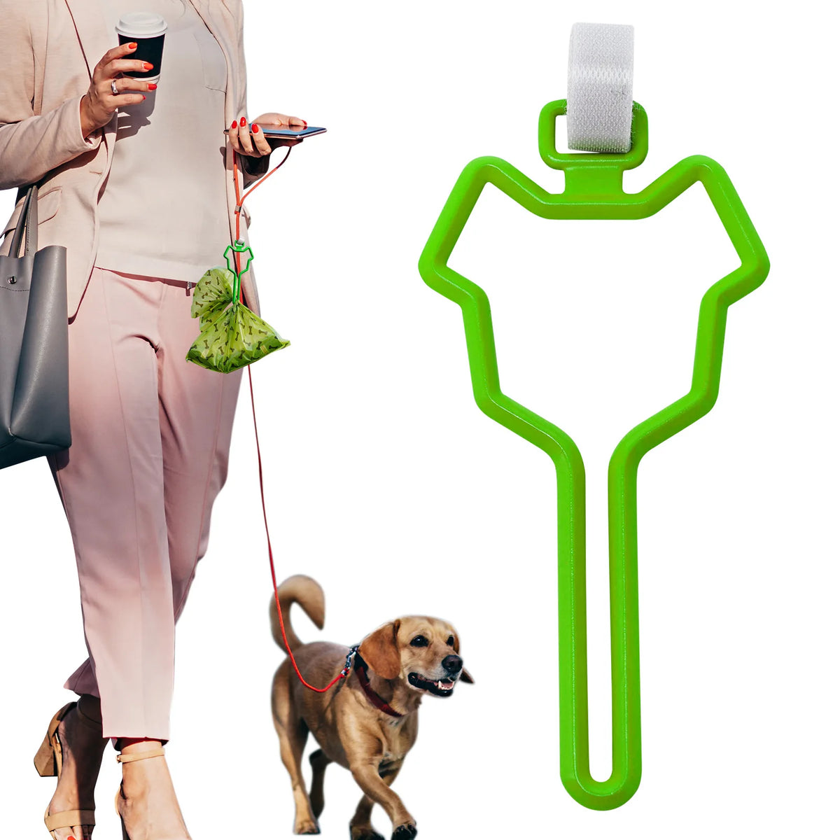 Hands-Free Dog Poop Bag Dispenser – Clip-On Holder for Any Leash
