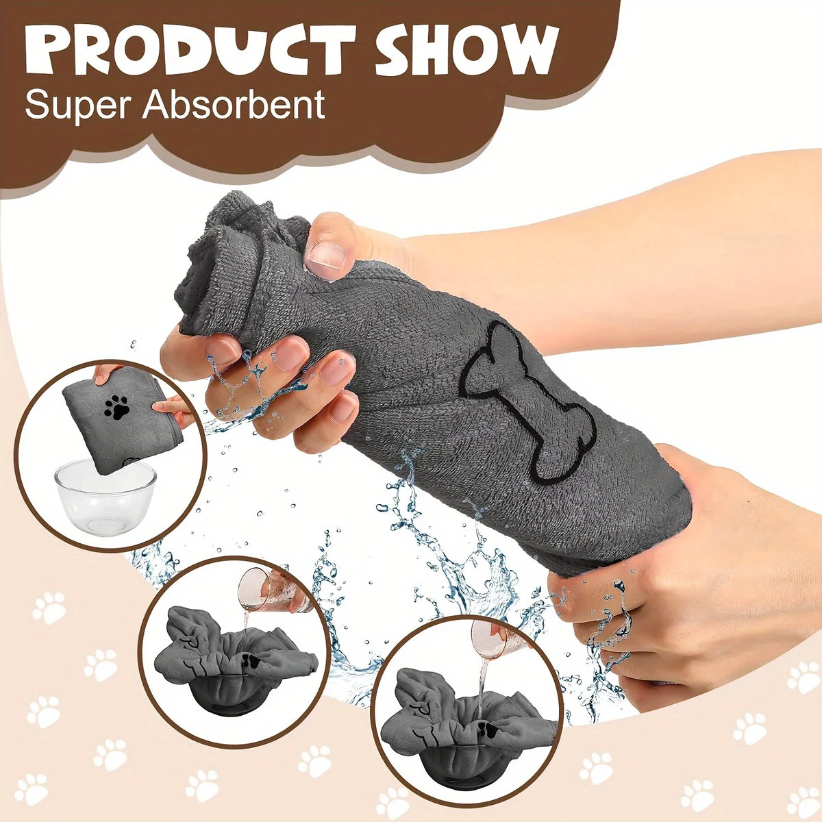Quick-Drying Microfiber Dog Towel – Super-Absorbent Bath Towel (1, 2 or 4 Pack)