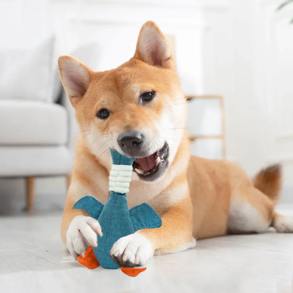Squeaky Goose Chew Toy – Bite-Resistant Tug & Teeth Cleaning Toy
