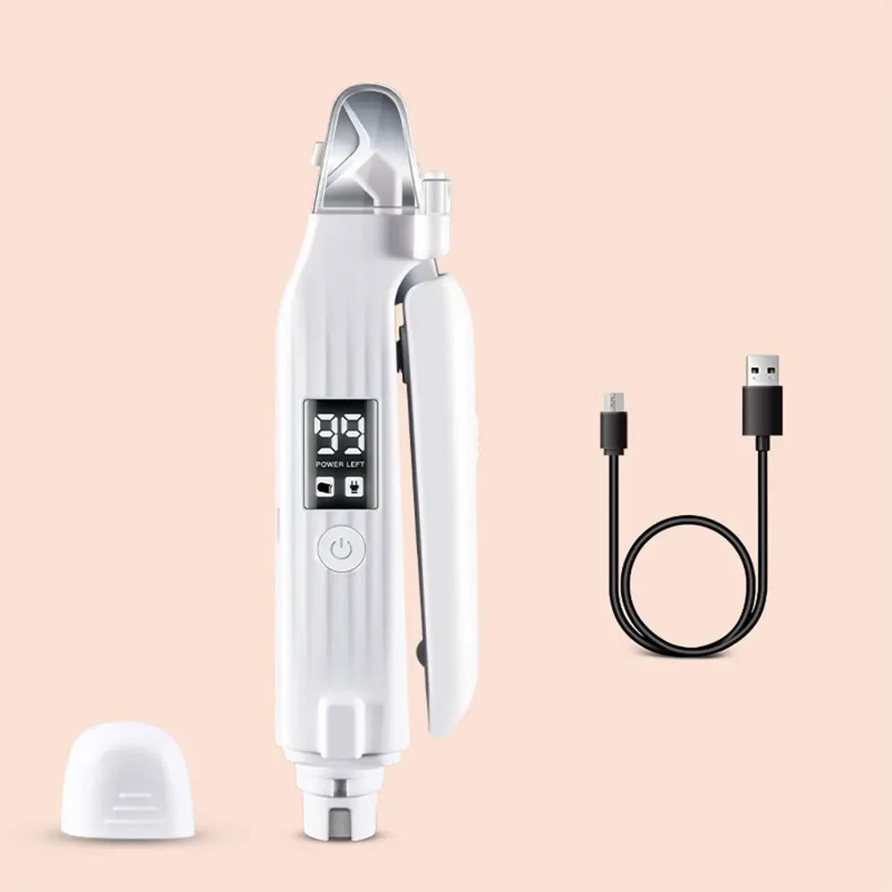 2-in-1 Dog Nail Grinder & Clipper – Rechargeable, Quiet, with LED Light
