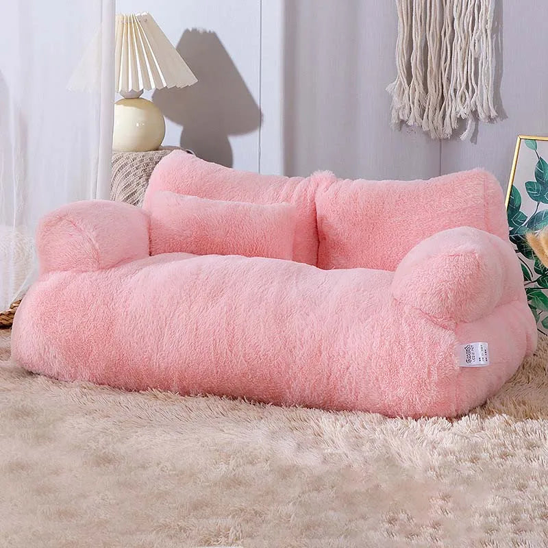 Fluffy Pet Sofa Bed – Removable, Washable & Non-Slip for Small Dogs
