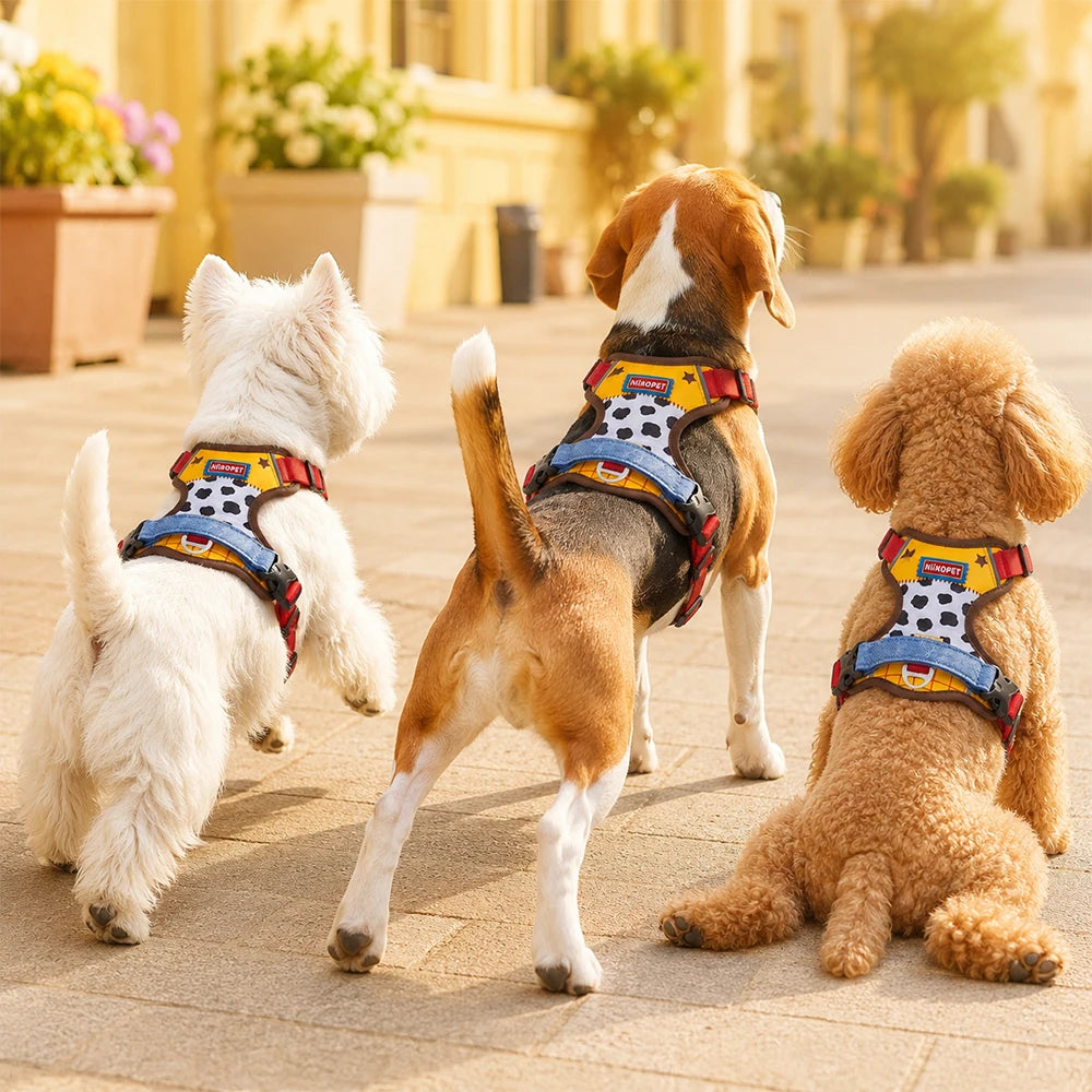 Padded Reflective Dog Harness – Breathable Mesh, Escape-Proof & Stylish