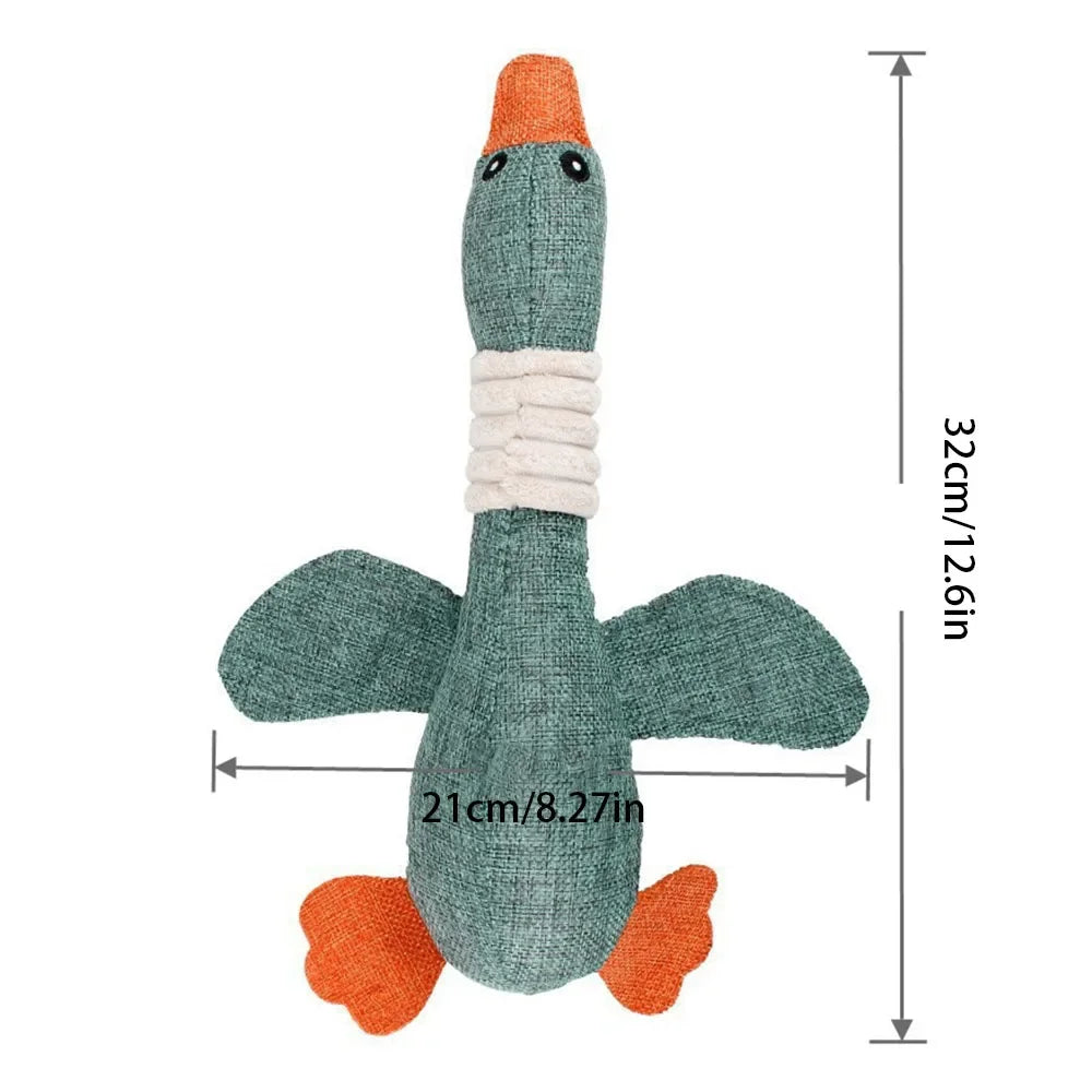 Squeaky Goose Chew Toy – Bite-Resistant Tug & Teeth Cleaning Toy