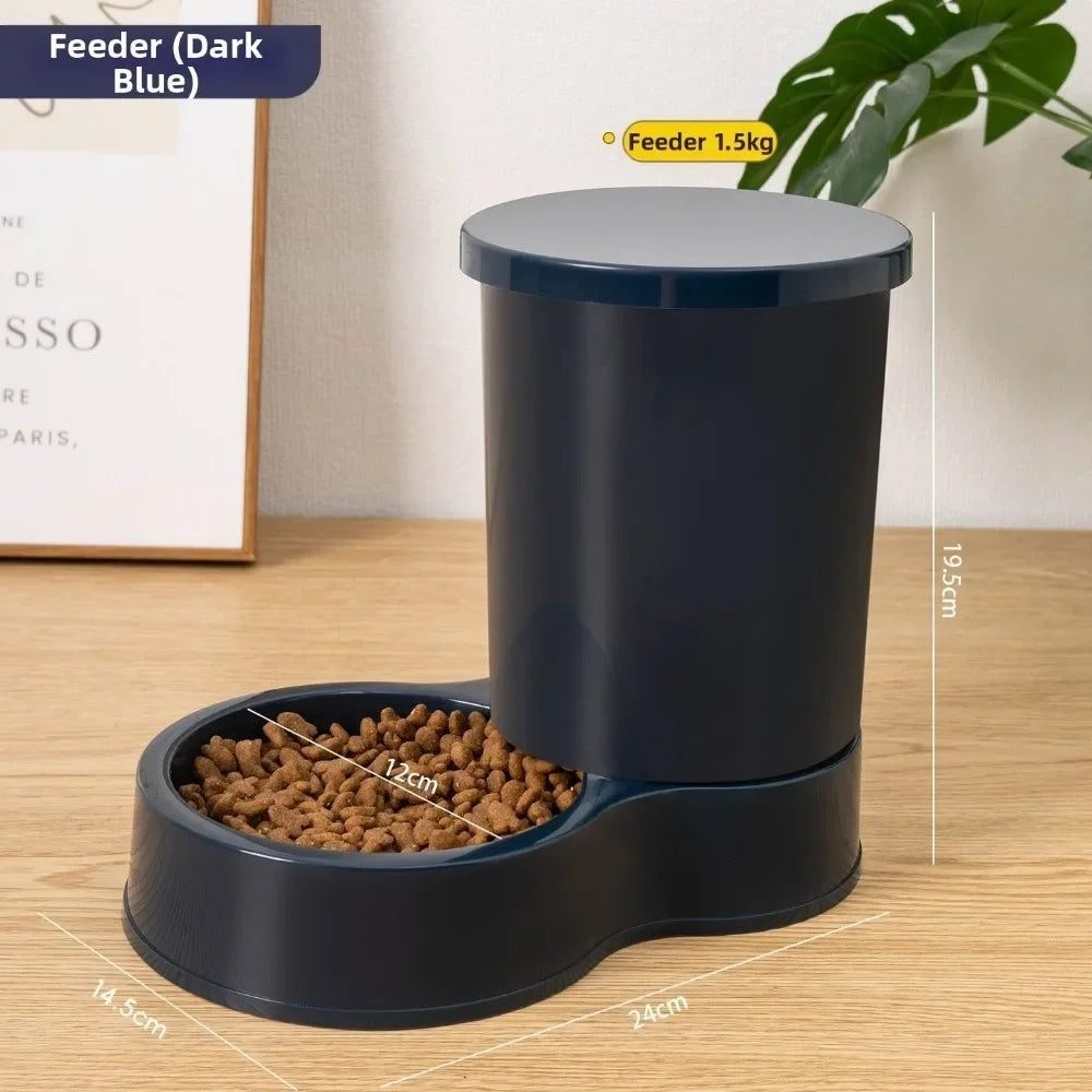 Automatic Gravity Dog Feeder or Water Dispenser – 1.2 L Water / 1.5 kg Food