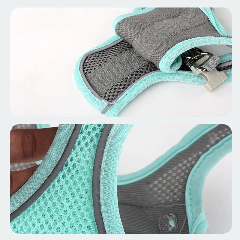 Reflective Mesh Dog Harness – Breathable, No-Pull, Escape-Proof Vest for Small Dogs