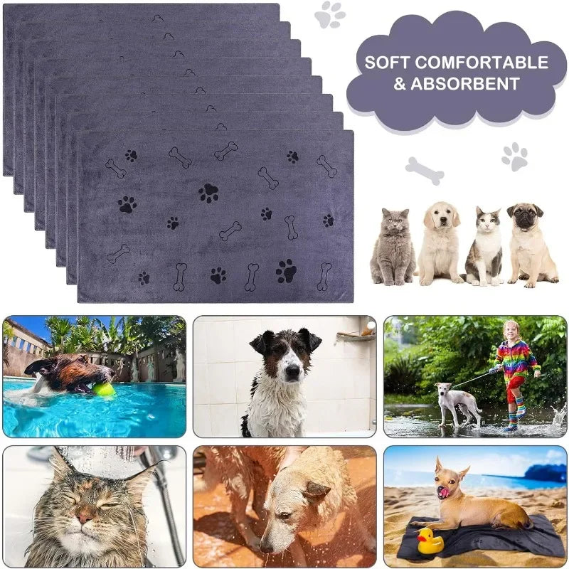 Quick-Drying Microfiber Dog Towel – Super-Absorbent Bath Towel (1, 2 or 4 Pack)