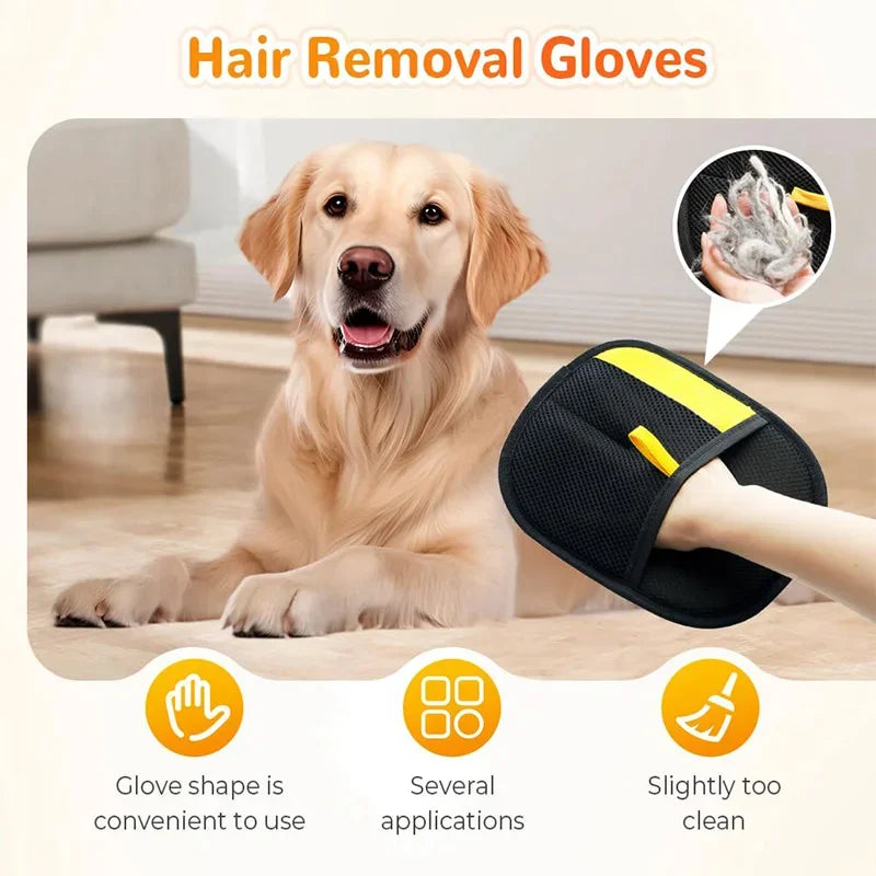 Double-Sided Pet Hair Remover Glove – Grooming Mitt & Fur Collector
