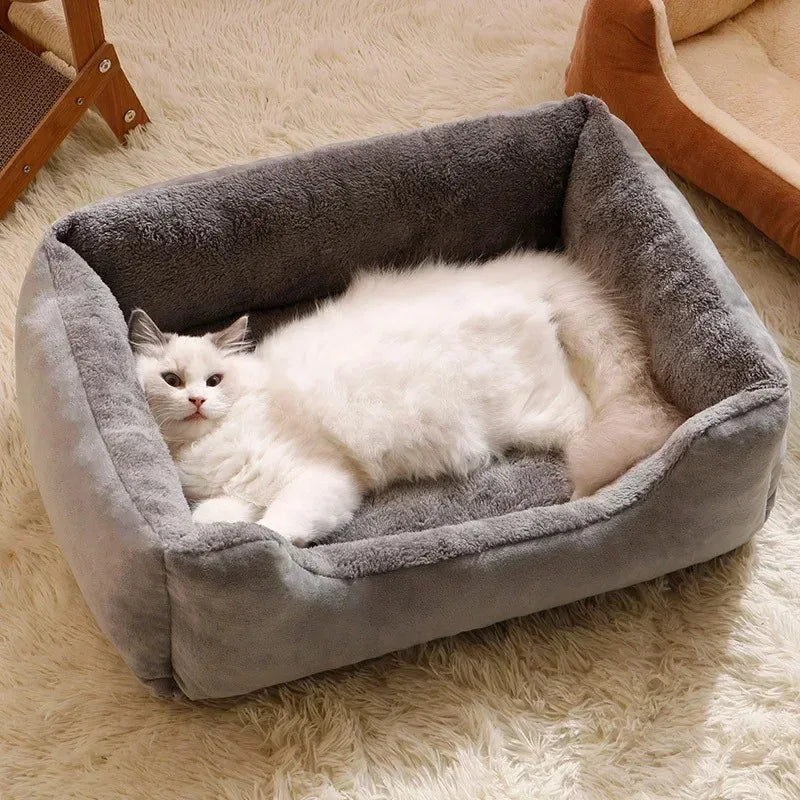 Soft Plush Dog Basket Bed – Breathable, Cosy Bed for Small & Medium Dogs (S–XXL)
