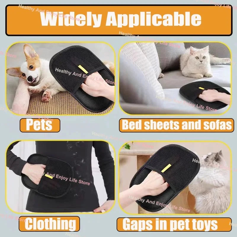 Double-Sided Pet Hair Remover Glove – Grooming Mitt & Fur Collector