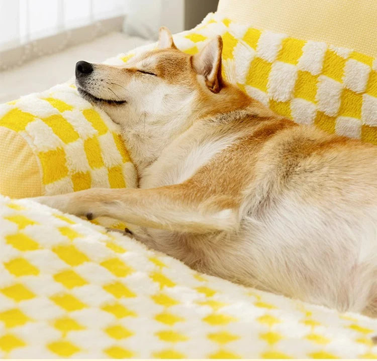 Warm Plush Dog Sofa Bed – Soft Winter Cushion for Small & Large Dogs