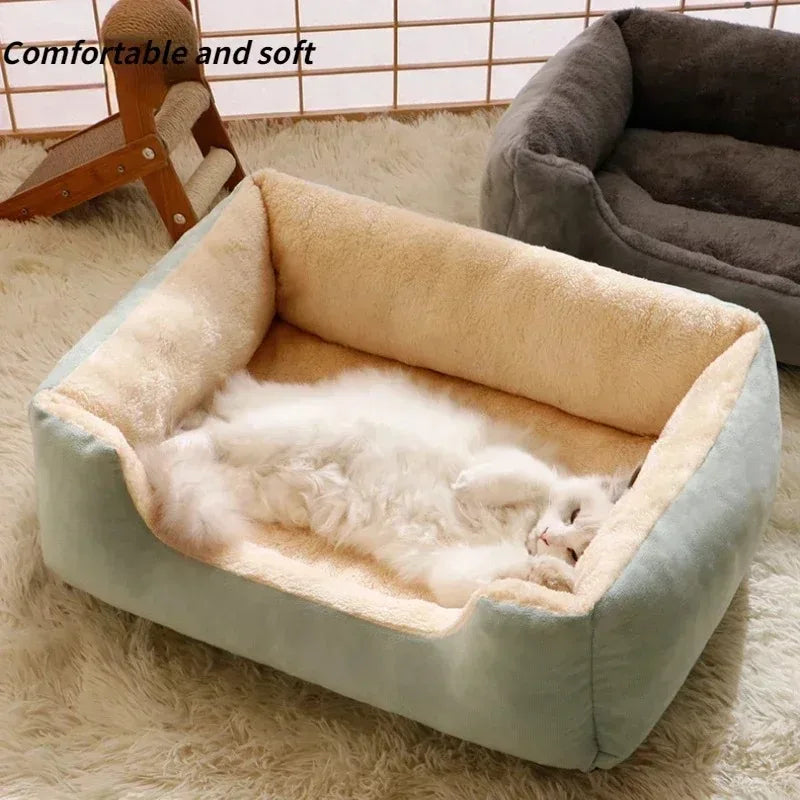 Soft Plush Dog Basket Bed – Breathable, Cosy Bed for Small & Medium Dogs (S–XXL)