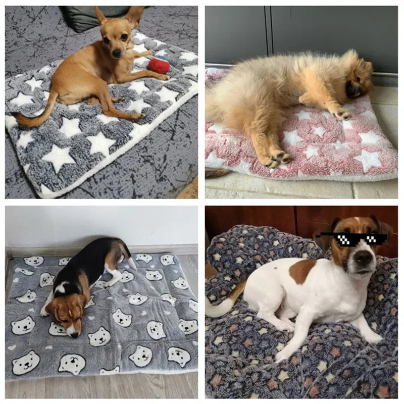 Soft Flannel Dog Blanket – Warm, Cosy Fleece Mat for Sofa, Bed & Crate