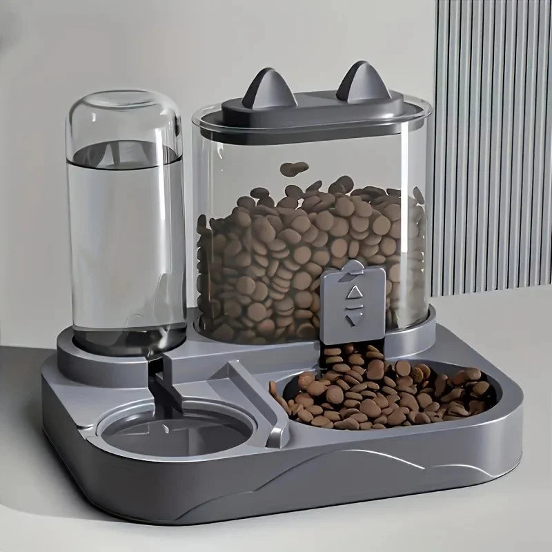 2-in-1 Gravity Pet Feeder & Water Dispenser – Large Capacity, No Batteries Needed