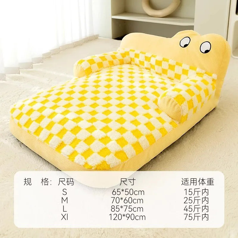 Warm Plush Dog Sofa Bed – Soft Winter Cushion for Small & Large Dogs