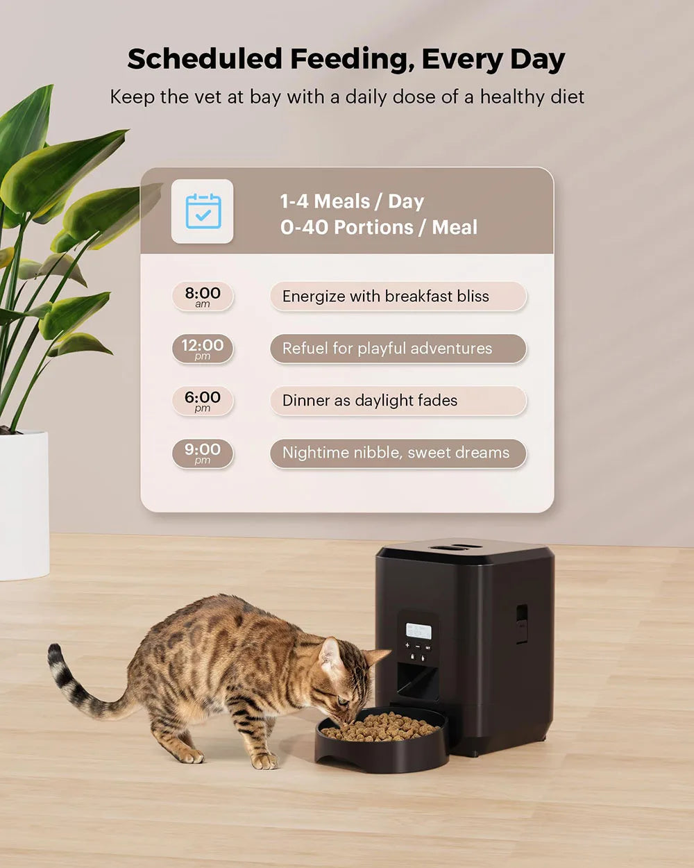 Smart Automatic Dog Feeder – Timed Portion Control, Wi-Fi or Button Model