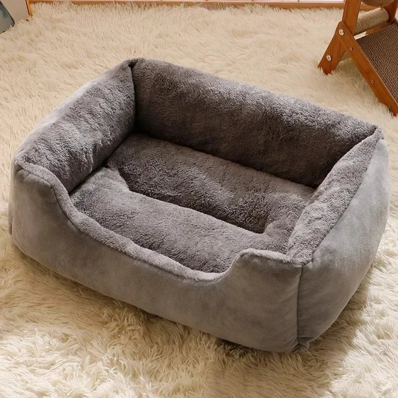 Soft Plush Dog Basket Bed – Breathable, Cosy Bed for Small & Medium Dogs (S–XXL)