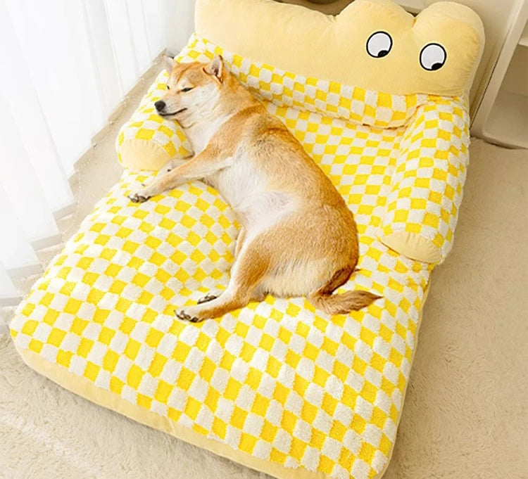Warm Plush Dog Sofa Bed – Soft Winter Cushion for Small & Large Dogs