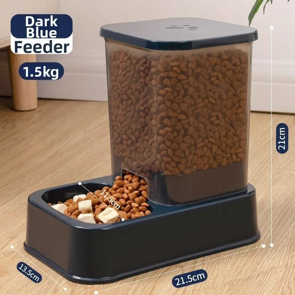 Automatic Gravity Dog Feeder or Water Dispenser – 1.2 L Water / 1.5 kg Food