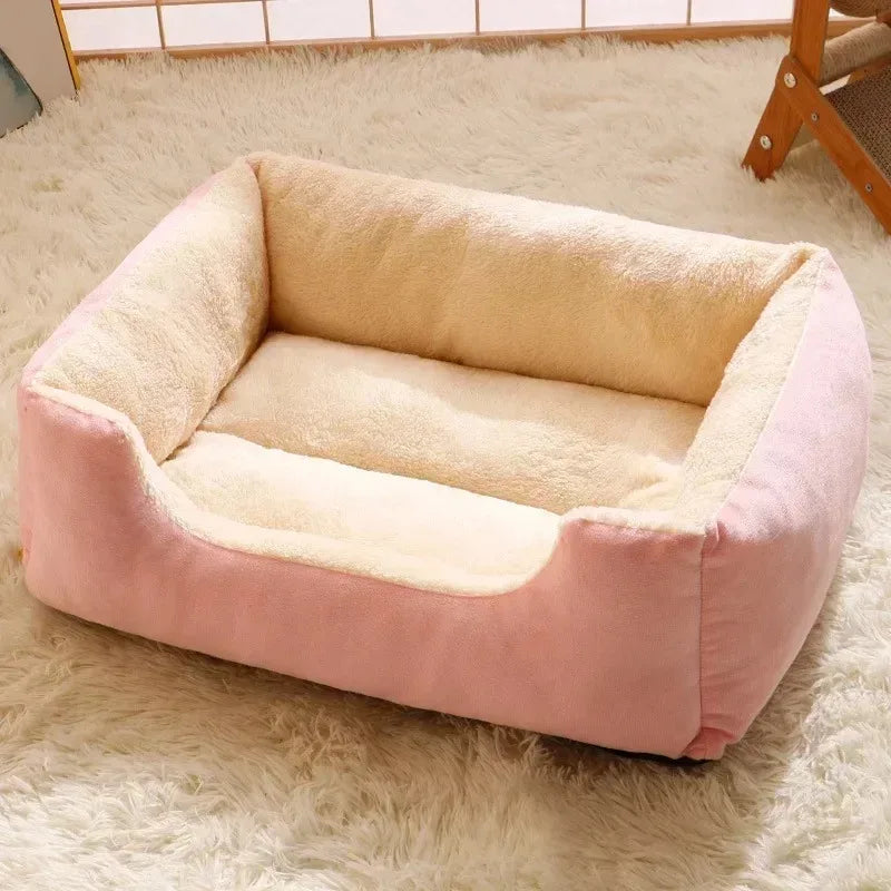 Soft Plush Dog Basket Bed – Breathable, Cosy Bed for Small & Medium Dogs (S–XXL)