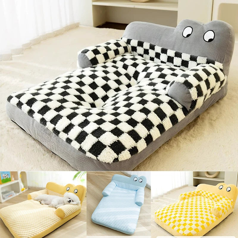 Warm Plush Dog Sofa Bed – Soft Winter Cushion for Small & Large Dogs