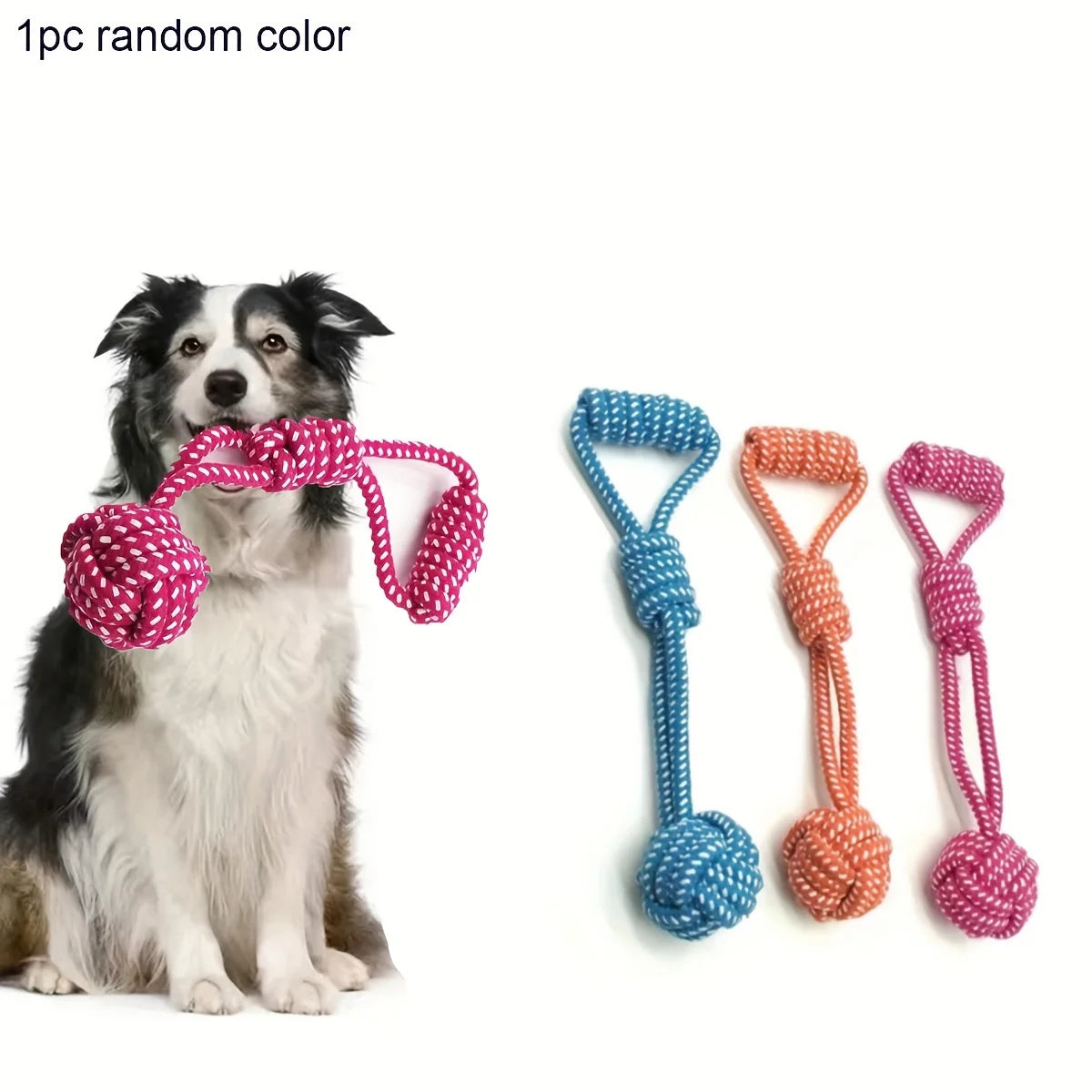 Durable Dog Rope Toy with Ball – Tug & Chew Toy for All Breeds