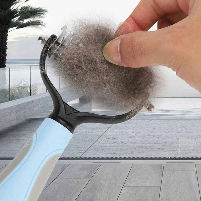 Stainless Steel Dog Deshedding Brush – Undercoat Rake & Knot Remover