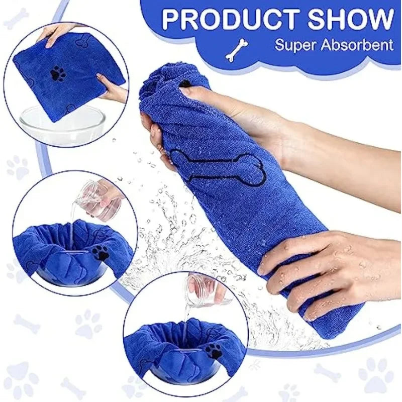Quick-Drying Microfiber Dog Towel – Super-Absorbent Bath Towel (1, 2 or 4 Pack)