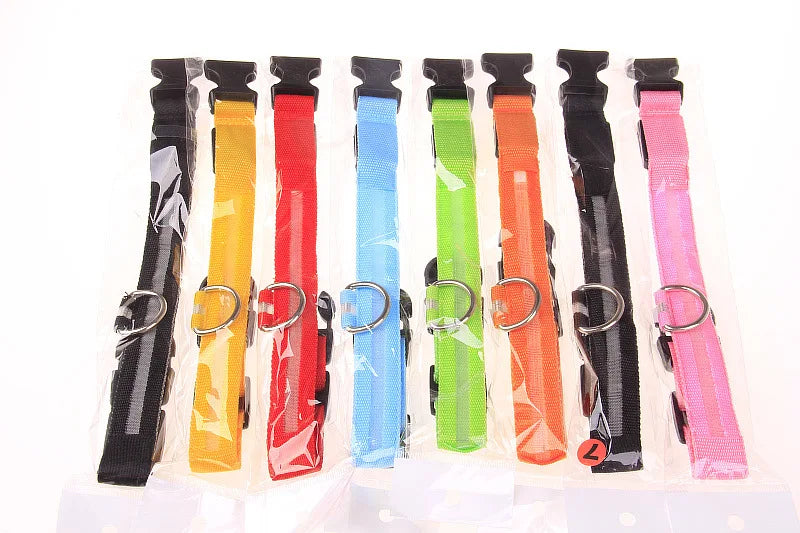 LED Light-Up Dog Collar – Glow-in-the-Dark Safety Collar for Night Walks