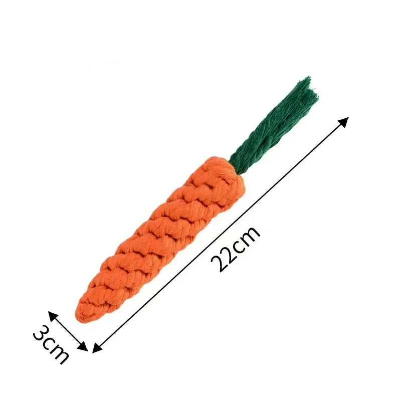 Cotton Rope Carrot Chew Toy – Durable Tug Toy for Puppies (Multipacks)