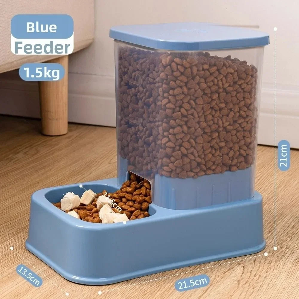 Automatic Gravity Dog Feeder or Water Dispenser – 1.2 L Water / 1.5 kg Food