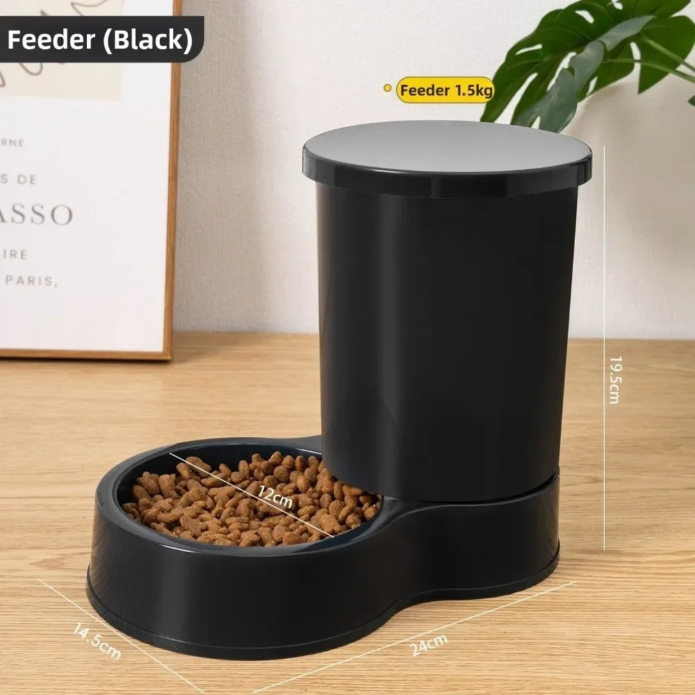 Automatic Gravity Dog Feeder or Water Dispenser – 1.2 L Water / 1.5 kg Food