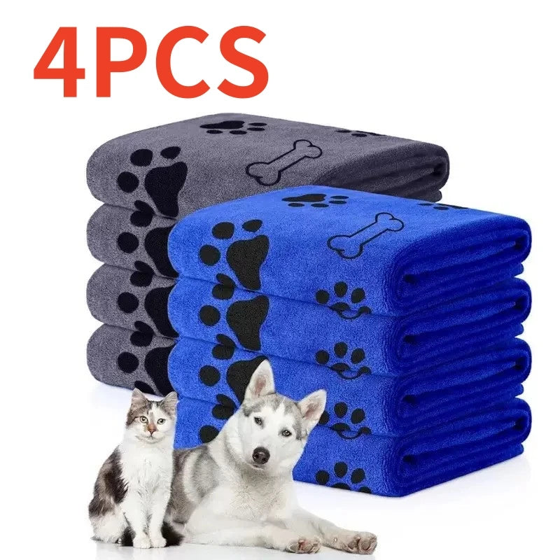 Quick-Drying Microfiber Dog Towel – Super-Absorbent Bath Towel (1, 2 or 4 Pack)