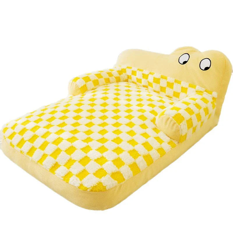 Warm Plush Dog Sofa Bed – Soft Winter Cushion for Small & Large Dogs