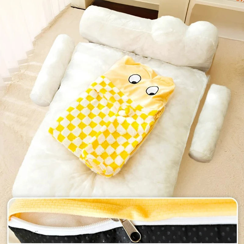 Warm Plush Dog Sofa Bed – Soft Winter Cushion for Small & Large Dogs