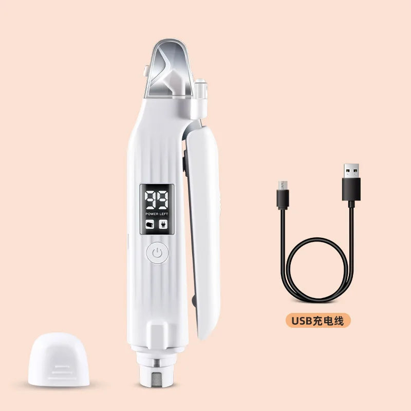 2-in-1 Dog Nail Grinder & Clipper – Rechargeable, Quiet, with LED Light