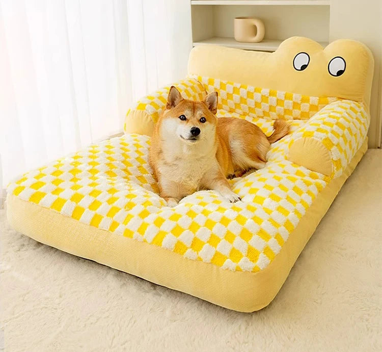 Warm Plush Dog Sofa Bed – Soft Winter Cushion for Small & Large Dogs