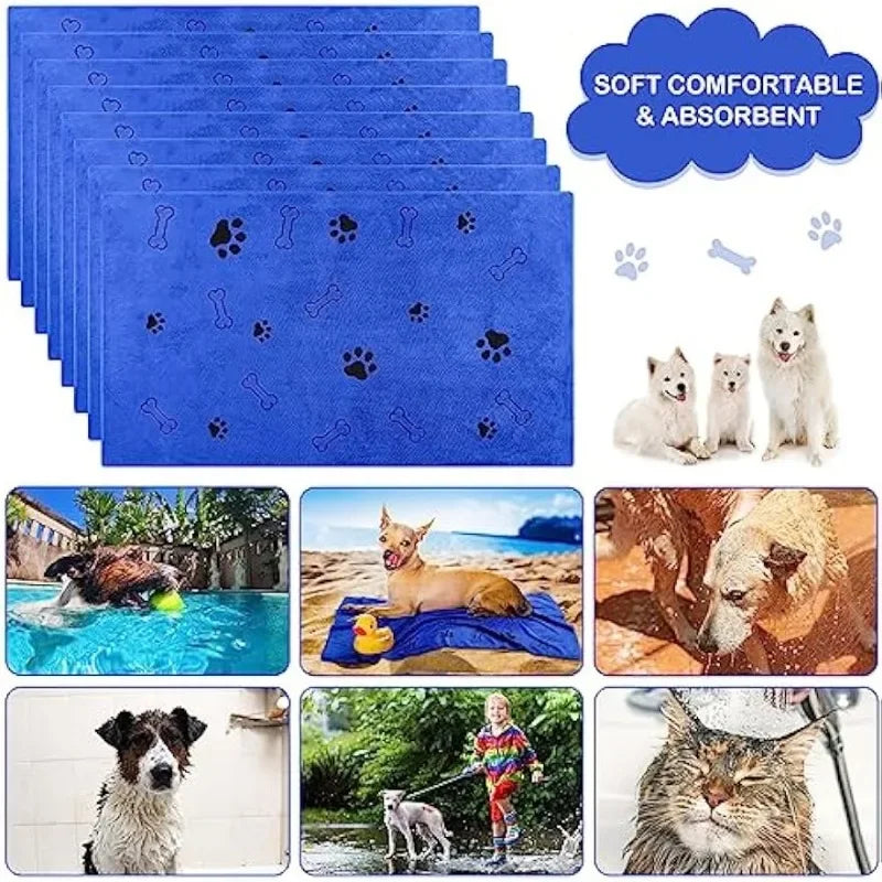 Quick-Drying Microfiber Dog Towel – Super-Absorbent Bath Towel (1, 2 or 4 Pack)