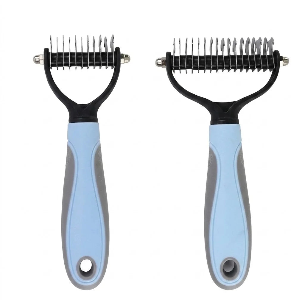 Stainless Steel Dog Deshedding Brush – Undercoat Rake & Knot Remover