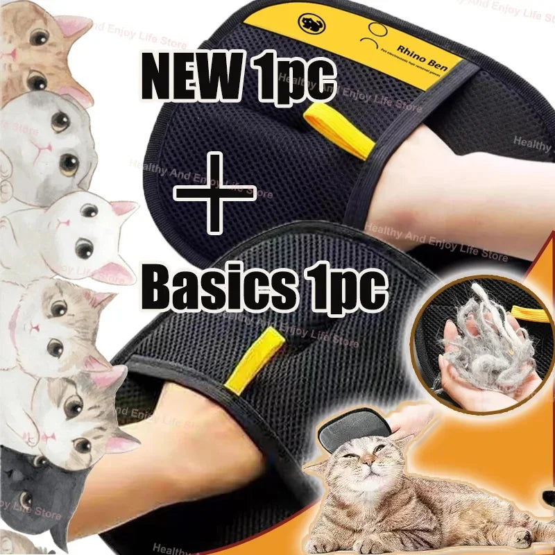 Double-Sided Pet Hair Remover Glove – Grooming Mitt & Fur Collector
