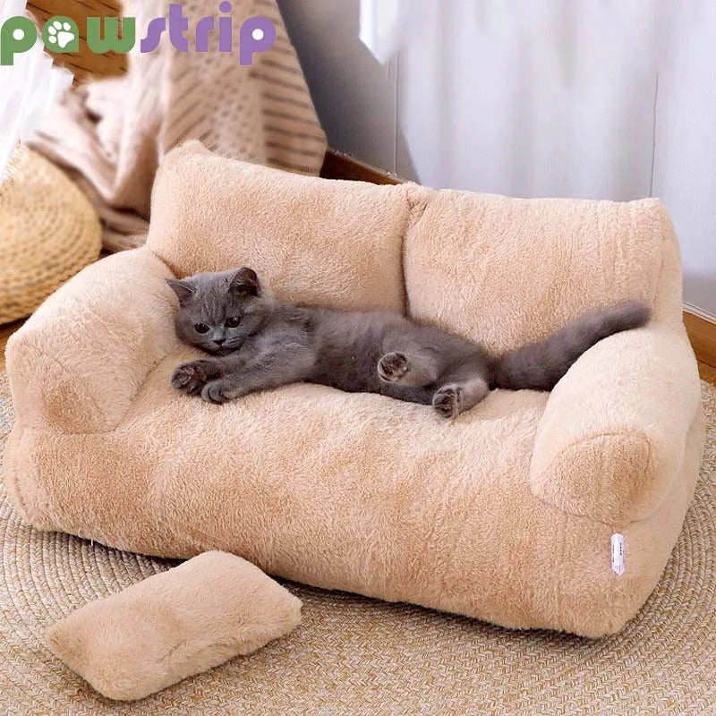 Fluffy Pet Sofa Bed – Removable, Washable & Non-Slip for Small Dogs