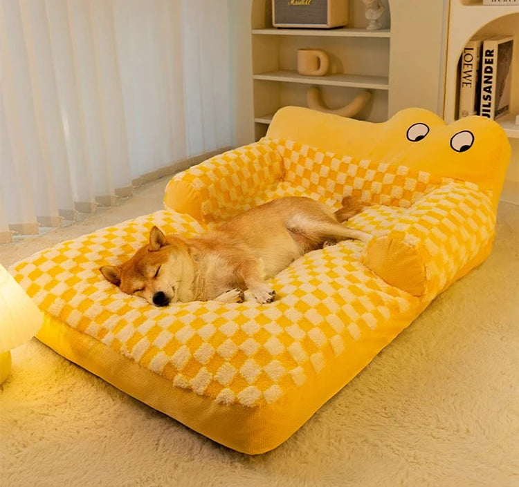 Warm Plush Dog Sofa Bed – Soft Winter Cushion for Small & Large Dogs