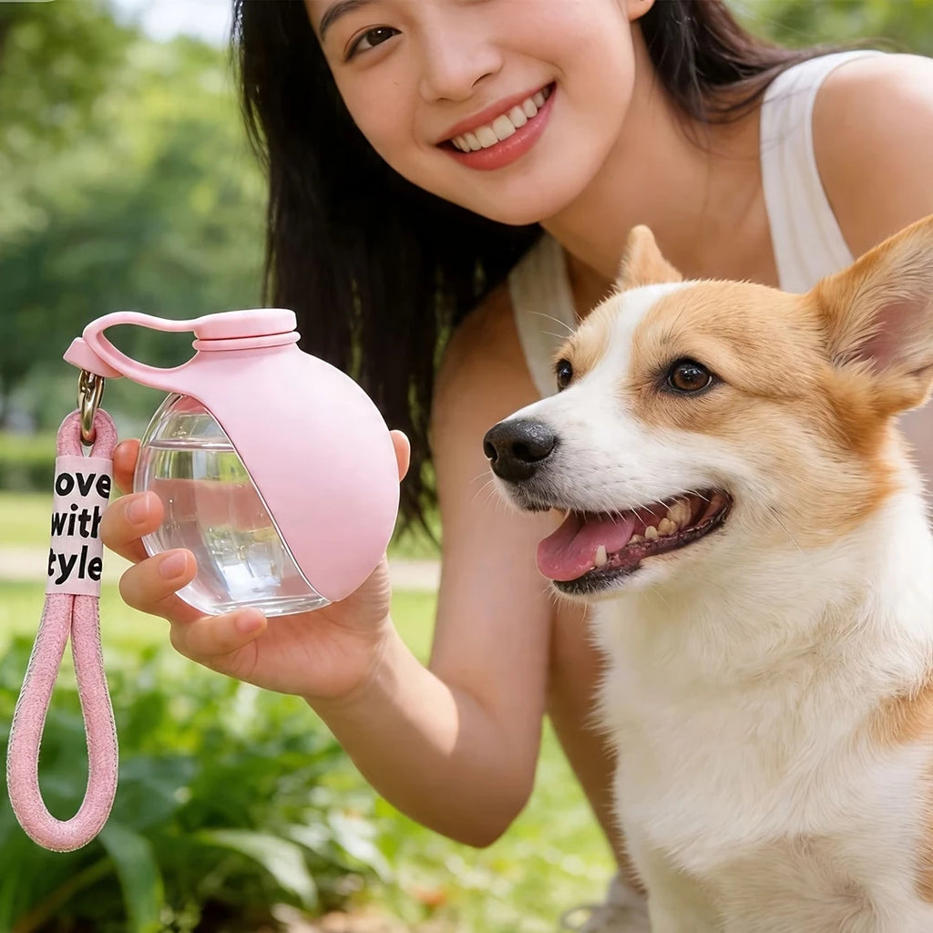 2-in-1 Portable Dog Water Bottle with Bowl – Leak-Proof, No-Spill for Walks & Hikes
