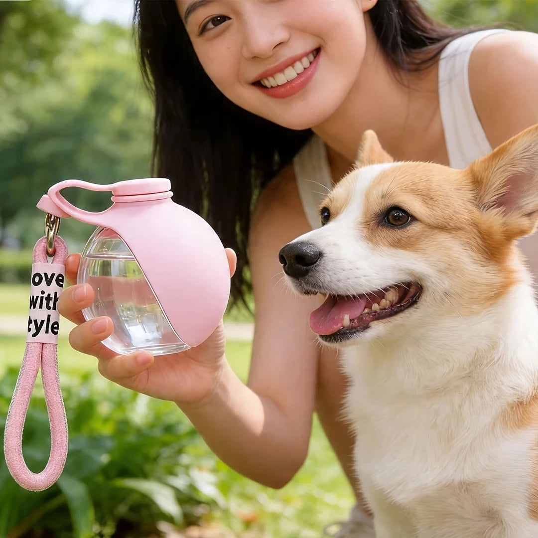 2-in-1 Portable Dog Water Bottle with Bowl – Leak-Proof, No-Spill for Walks & Hikes