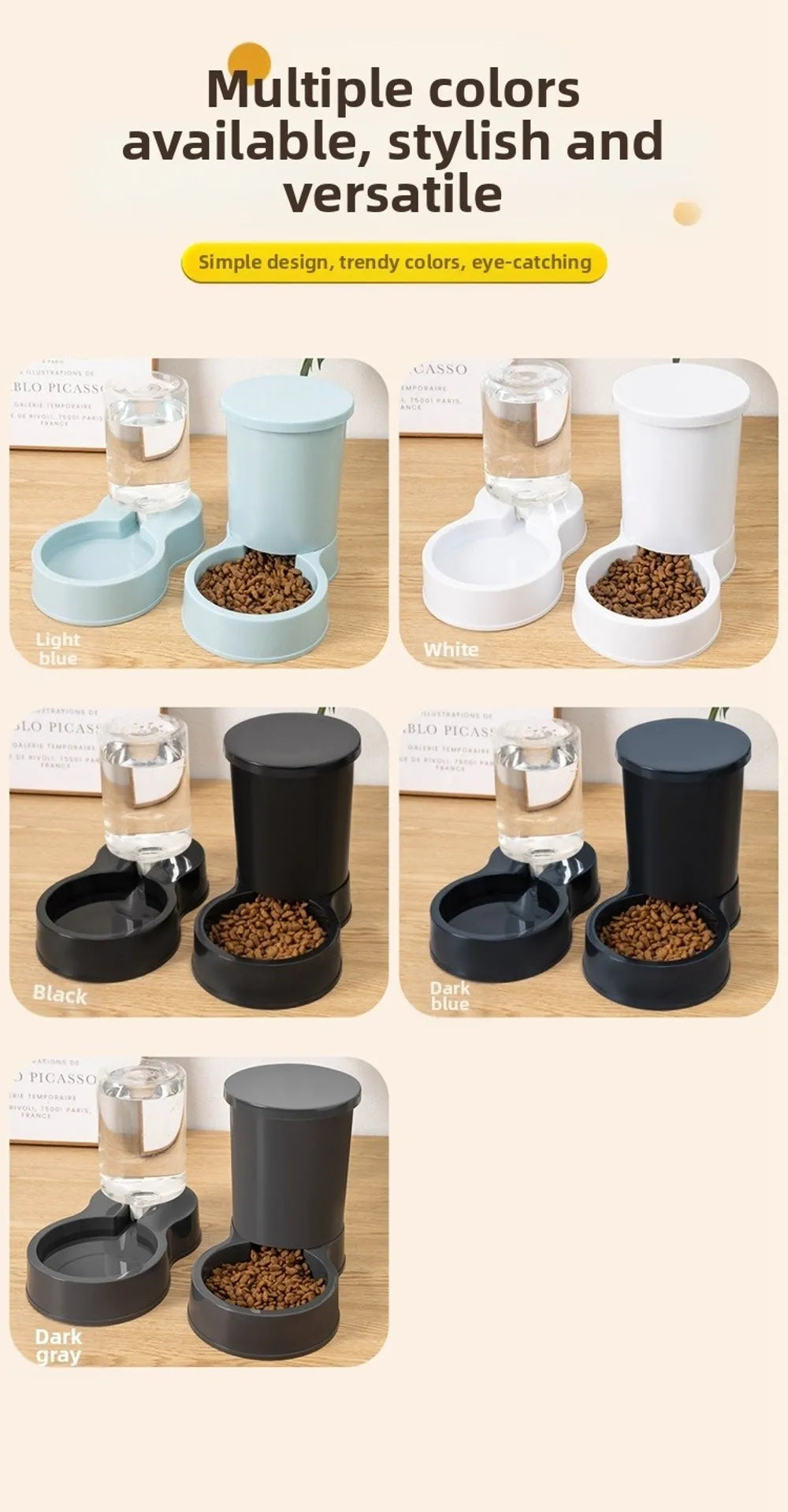 Automatic Gravity Dog Feeder or Water Dispenser – 1.2 L Water / 1.5 kg Food