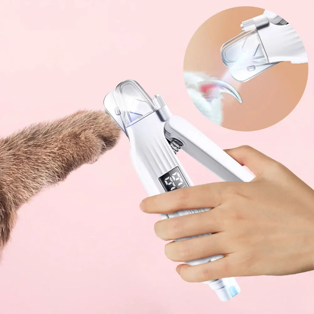 2-in-1 Dog Nail Grinder & Clipper – Rechargeable, Quiet, with LED Light