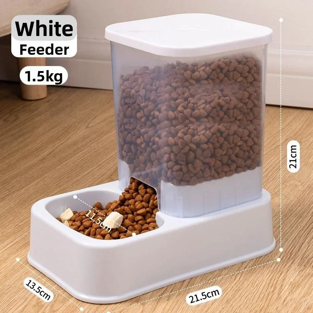 Automatic Gravity Dog Feeder or Water Dispenser – 1.2 L Water / 1.5 kg Food