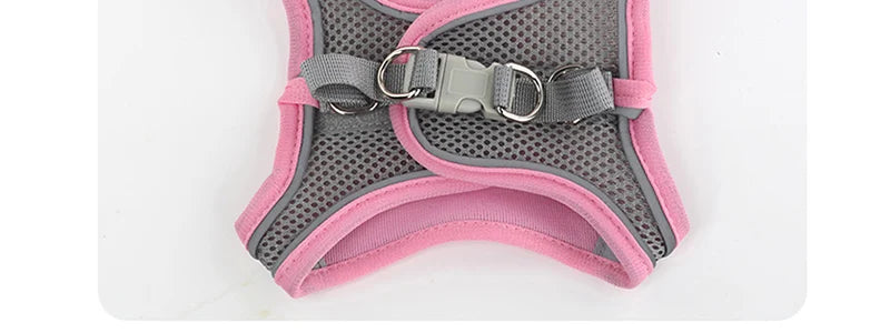 Reflective Mesh Dog Harness – Breathable, No-Pull, Escape-Proof Vest for Small Dogs