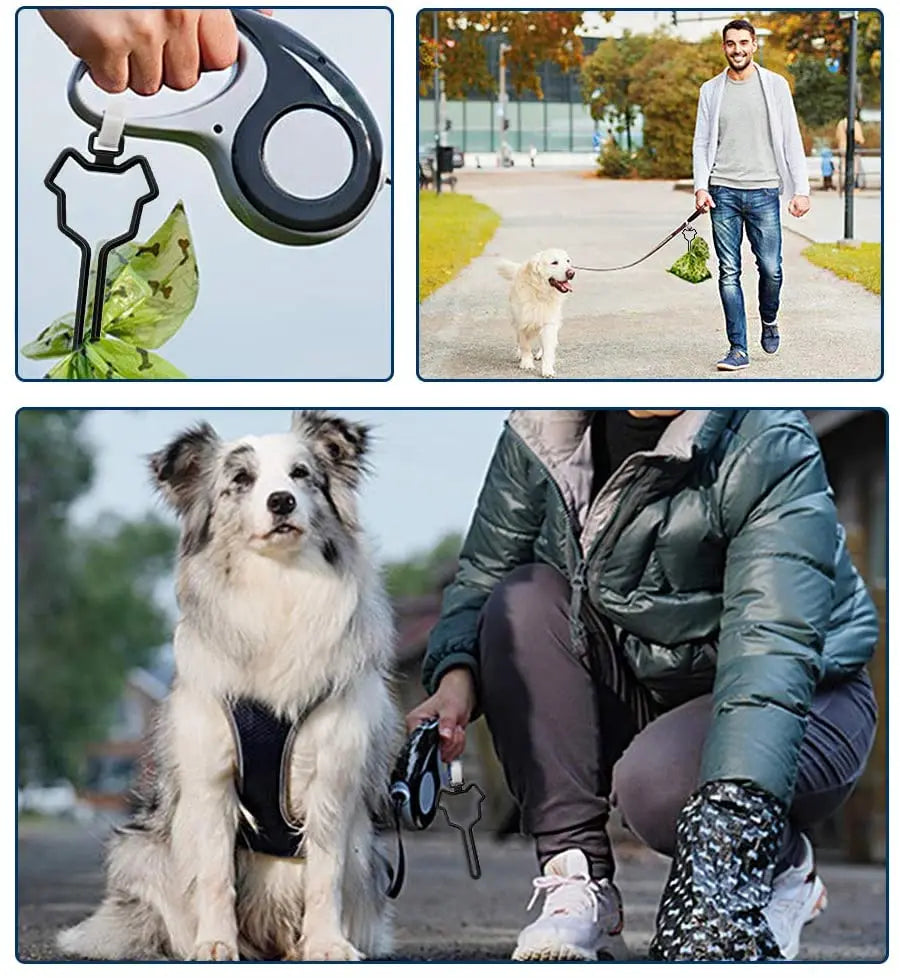Hands-Free Dog Poop Bag Dispenser – Clip-On Holder for Any Leash